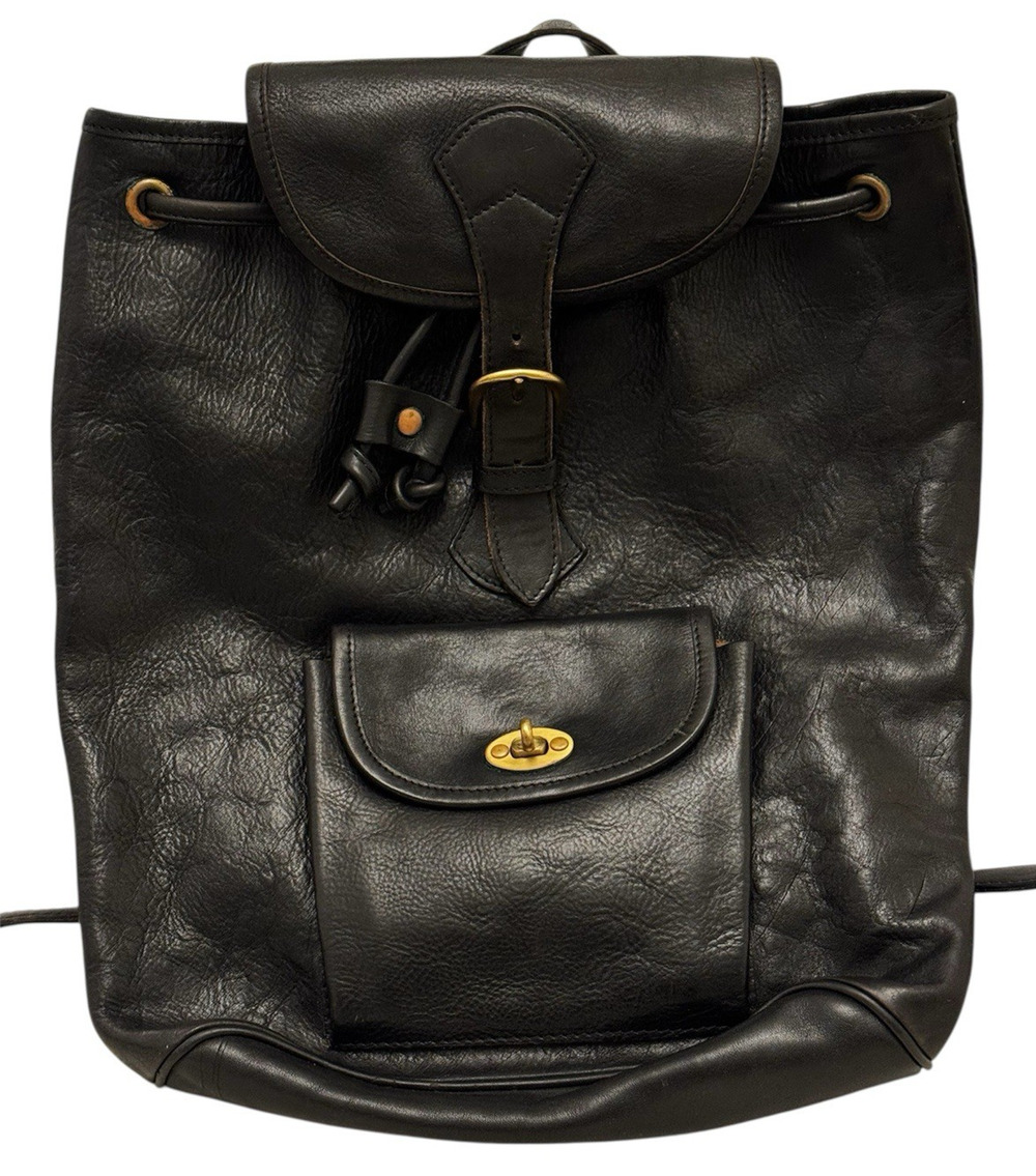 Vintage “Genuine Leather” Black Backpack